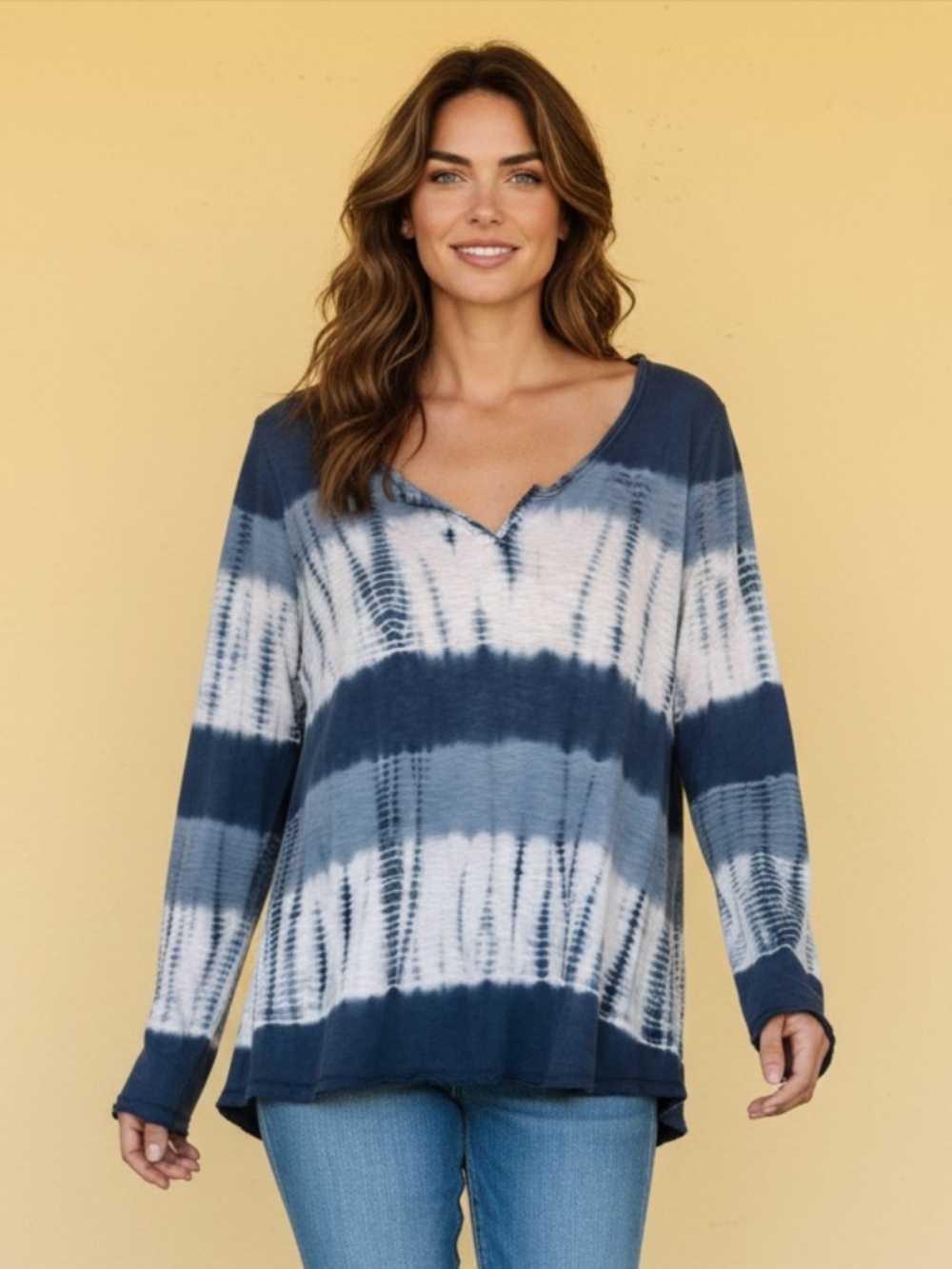 Lucky brand v-neck tie dye top size large